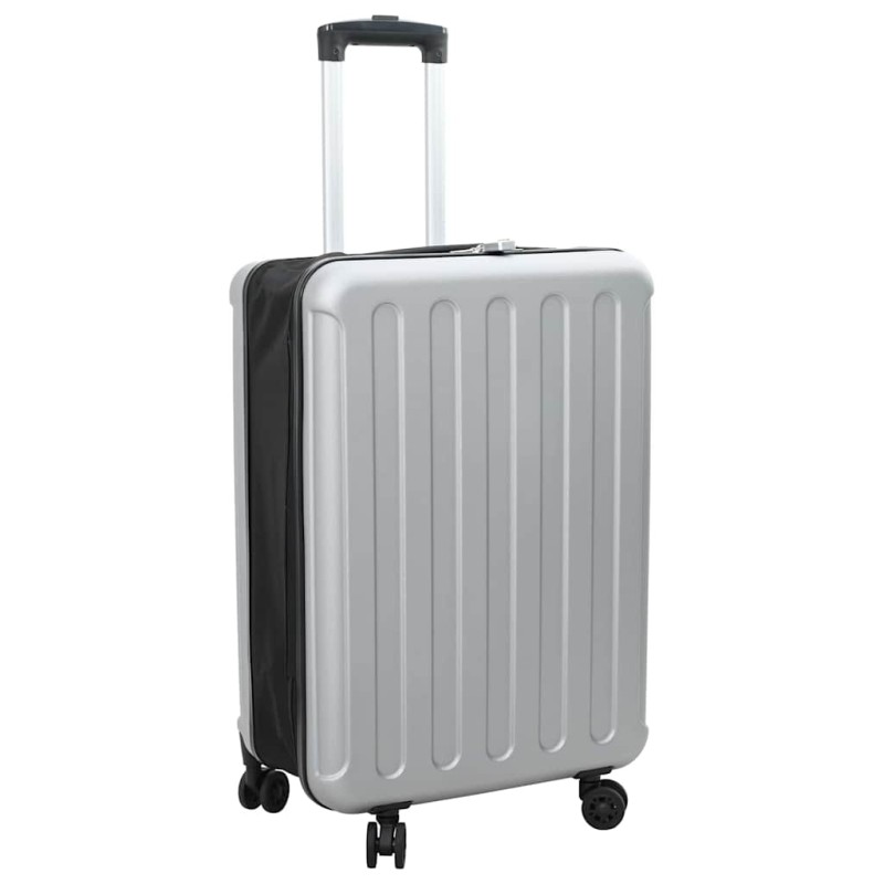 vidaXL Βαλίτσα με κλειδαριά Ασημί 43 x 27 x 66 εκ. ΑΒΣ Πλαστικό