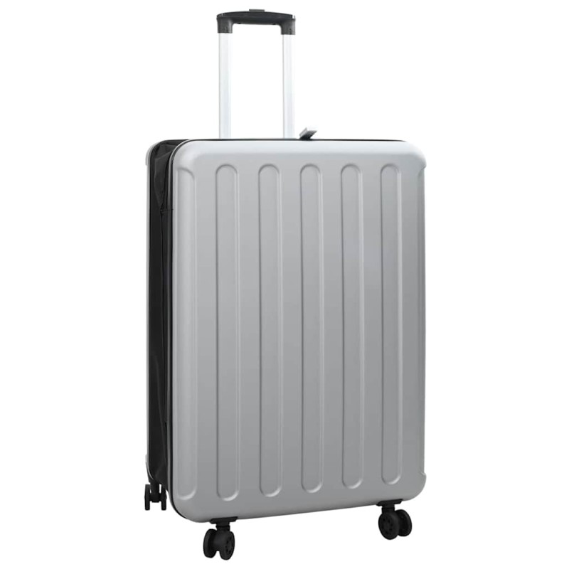 vidaXL Βαλίτσα με κλειδαριά Ασημί 50 x 30 x 76 εκ. ΑΒΣ Πλαστικό