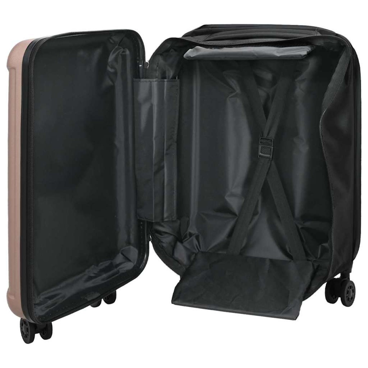 vidaXL Βαλίτσα με κλειδαριά ροζ χρυσό 34 x 23 x 55.5 εκ. ΑΒΣ Πλαστικό