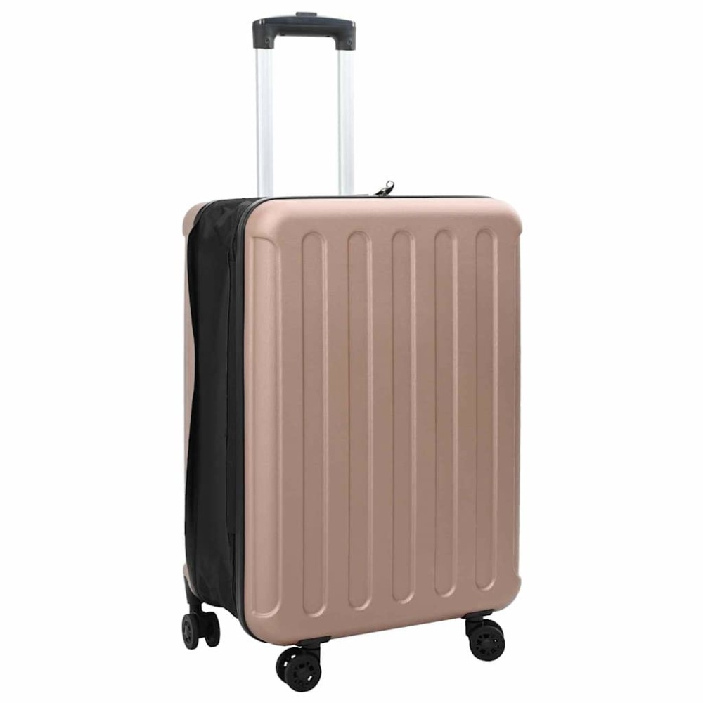 vidaXL Βαλίτσα με κλειδαριά ροζ χρυσό 43 x 27 x 66 εκ. ΑΒΣ Πλαστικό