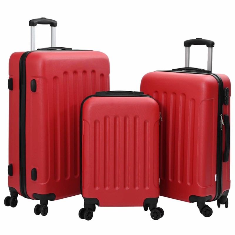 vidaXL Βαλίτσα 3 τμχ. Κόκκινο 50 x 31 x 78 εκ ΑΒΣ Πλαστικό