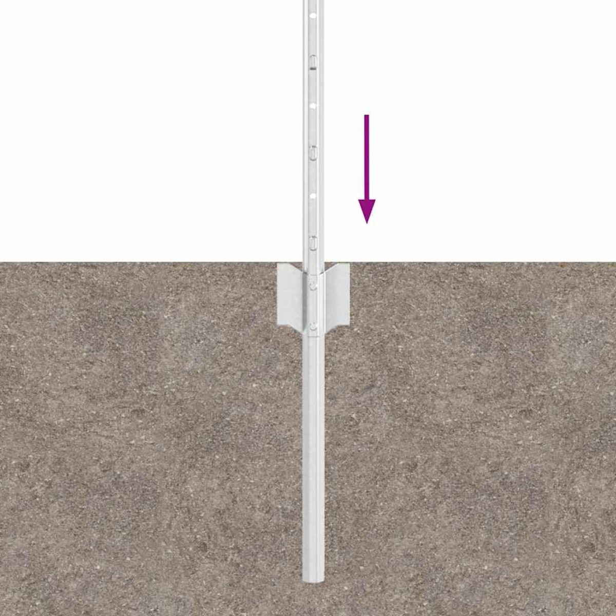 vidaXL Ενσωματωμένος Πόλος Φράχτη 5 τεμ. Ασημί 120 cm