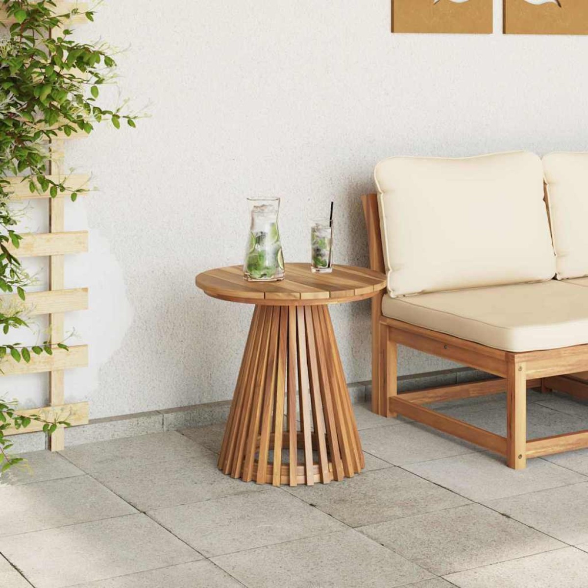 vidaXL Τραπεζάκι Πλευράς Καφέ 50 x 50 x 49,5 εκ Στερεό Ξύλο Τίκ