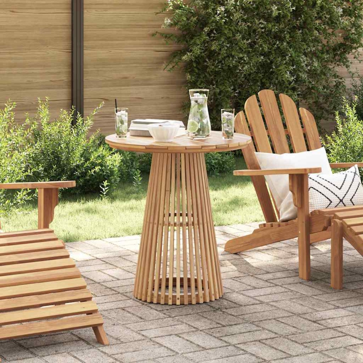 vidaXL Τραπεζάκι Πλευράς Καφέ 70 x 70 x 75 cm Στερεό Ξύλο Τίκ