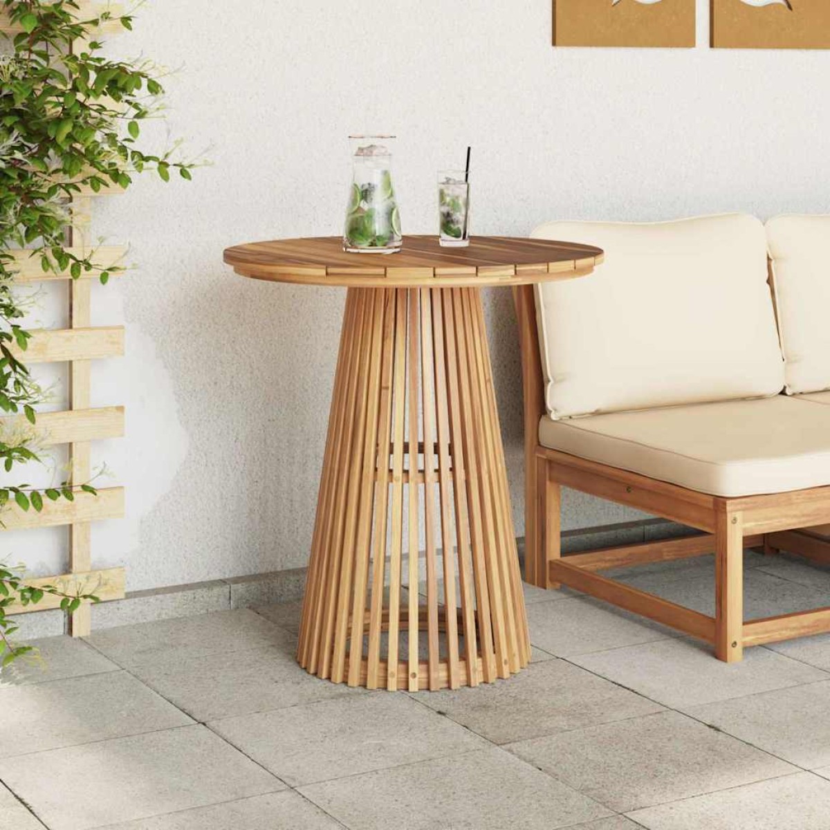 vidaXL Τραπεζάκι Πλευράς Καφέ 70 x 70 x 75 cm Στερεό Ξύλο Τίκ