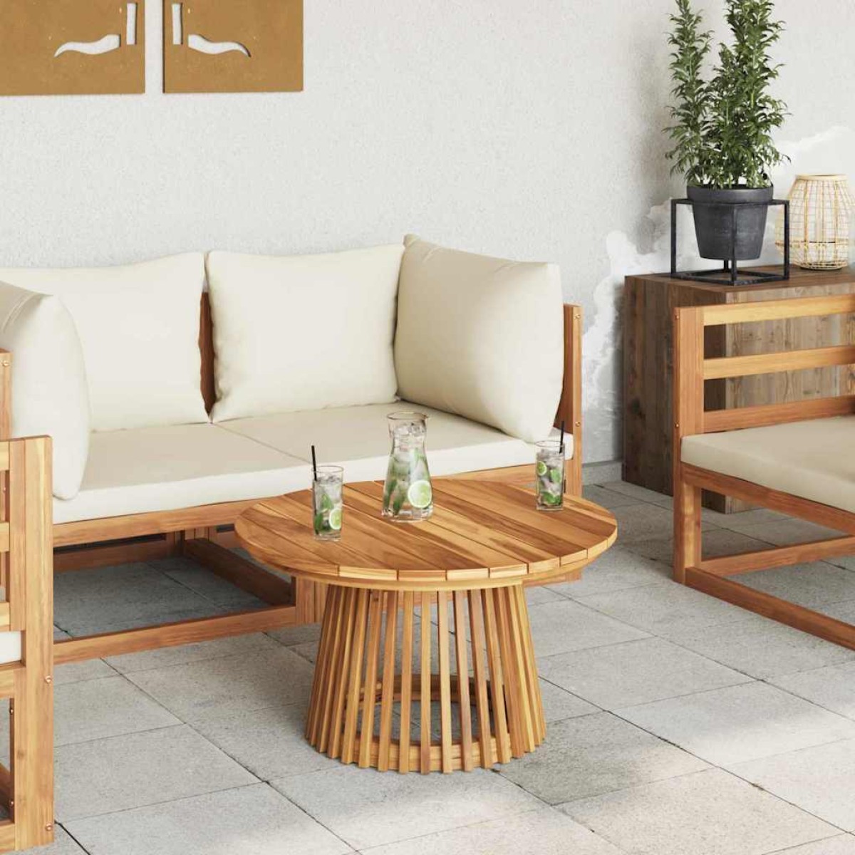 vidaXL Τραπεζάκι Πλευράς Καφέ 70 x 70 x 40 εκ Στερεό Ξύλο Τίκ