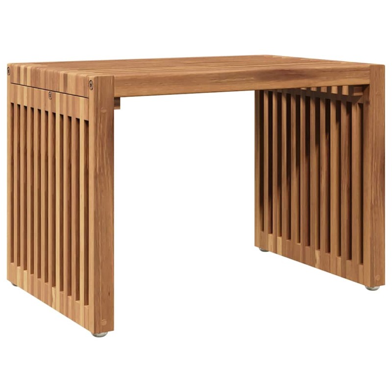 vidaXL Πλευρικό Τραπέζι Κήπου Καφέ 50 x 32,5 x 35 εκ Στερεό Ξύλο Τίκ