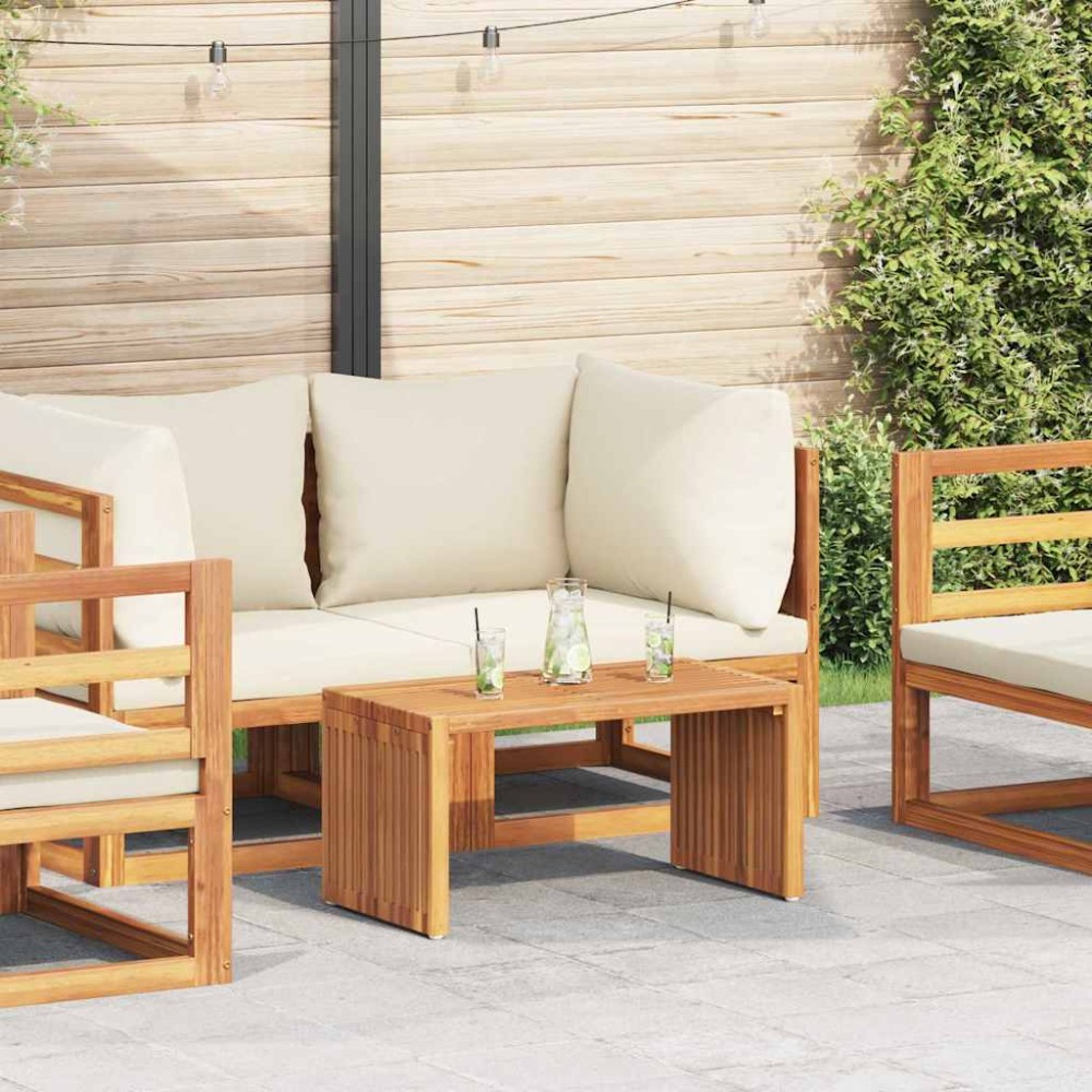 vidaXL Πλευρικό Τραπέζι Κήπου Καφέ 70 x 37,5 x 35,5 εκ Στερεό Ξύλο Τίκ