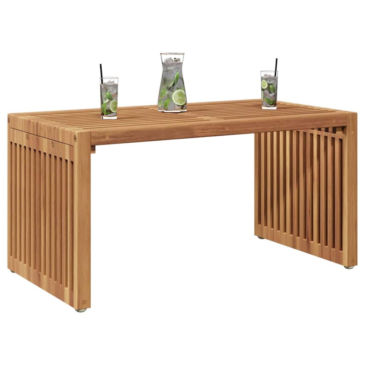 vidaXL Πλευρικό Τραπέζι Κήπου Καφέ 70 x 37,5 x 35,5 εκ Στερεό Ξύλο Τίκ