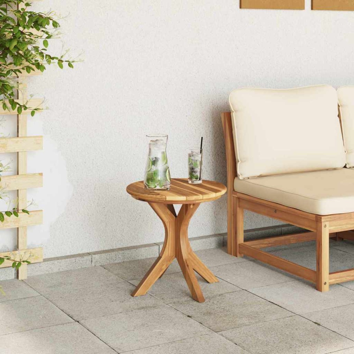 vidaXL Τραπεζάκι Πλευράς Καφέ 40 x 40 x 41 εκ Στερεό Ξύλο Τίκ