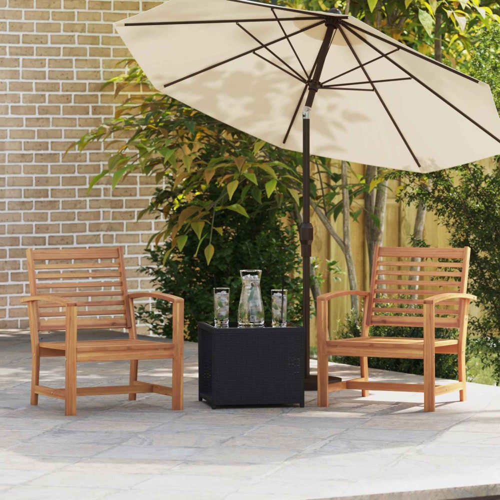 vidaXL Καρέκλα 2 Τεμάχιο Καφέ 65 x 60 x 76,5 εκ Στερεό Ξύλο Τίκ