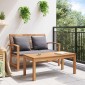 vidaXL παγκάκι Καφέ και Σκούρο Γκρι 110 x 66 x 76 εκ Στερεό Ξύλο Τίκ