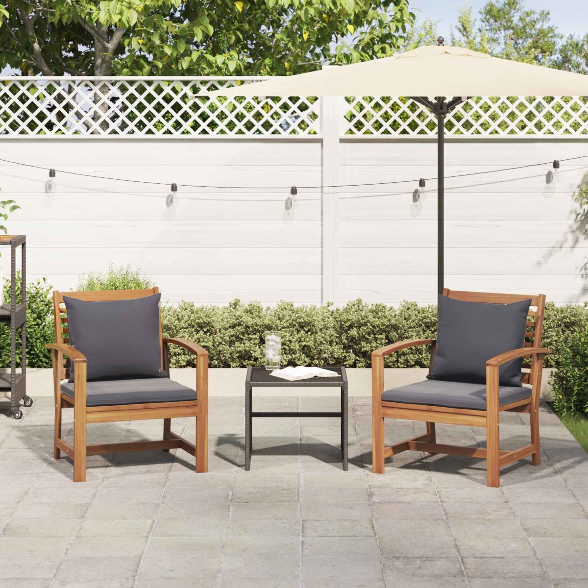 vidaXL Καρέκλα 2 Τεμάχιο Καφέ και Σκούρο Γκρι 65 x 60 x 76,5 εκ