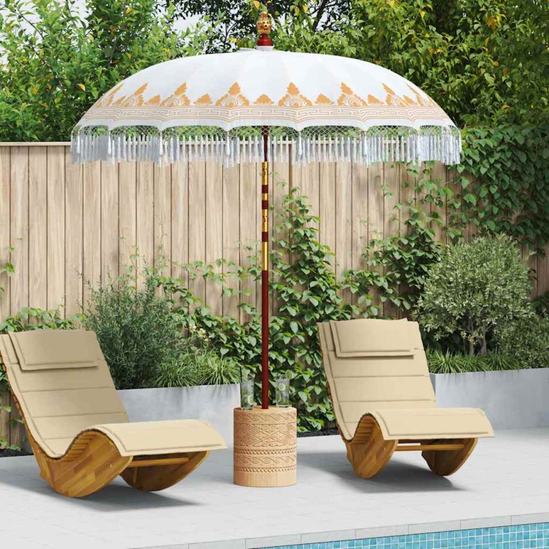 vidaXL Μπαλινέζικη Ομπρέλα Κρεμ 215 x 215 x 260 εκ. Βαμβάκι