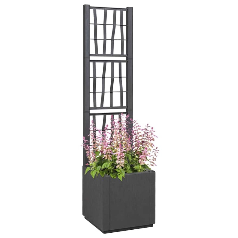 vidaXL Κηποτινάκι με Τρέλα Σκούρο Γκρι 36 x 36 x 140 εκ. PP
