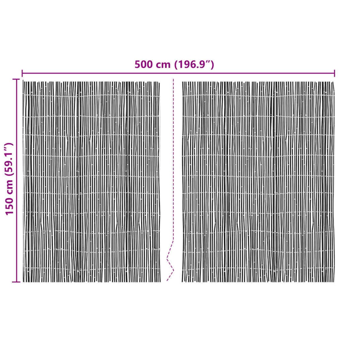vidaXL Φράχτης Μπαμπού 500 x 150 cm Μπαμπού Φυσικό