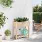 vidaXL Γλάστρα Κήπου Μπεζ 71 x 37 x 76,5 εκ Στερεό Ξύλο Πεύκου