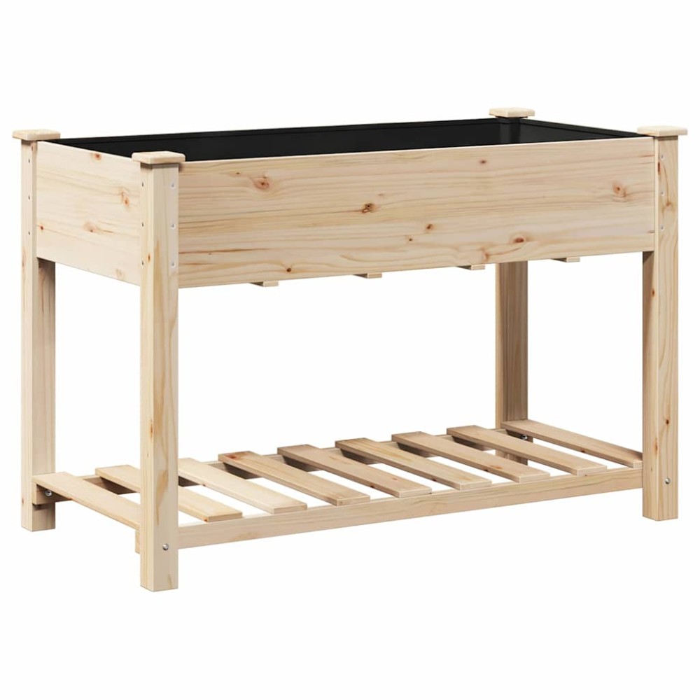 vidaXL Γλάστρα Κήπου Μπεζ 115 x 59 x 76,5 εκ Στερεό Ξύλο Πεύκου