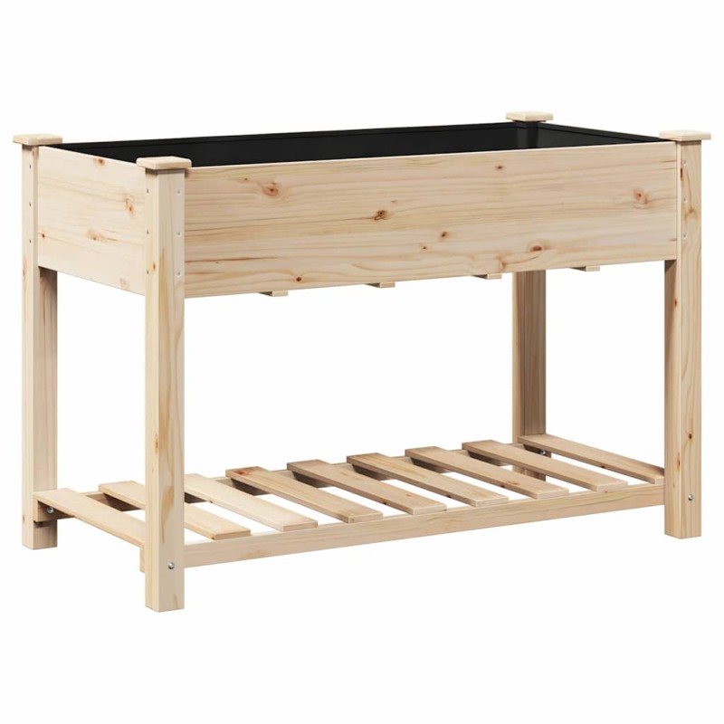 vidaXL Γλάστρα Κήπου Μπεζ 115 x 59 x 76,5 εκ Στερεό Ξύλο Πεύκου