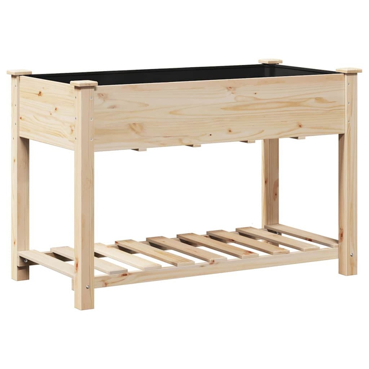 vidaXL Γλάστρα Κήπου Μπεζ 115 x 59 x 76,5 εκ Στερεό Ξύλο Πεύκου