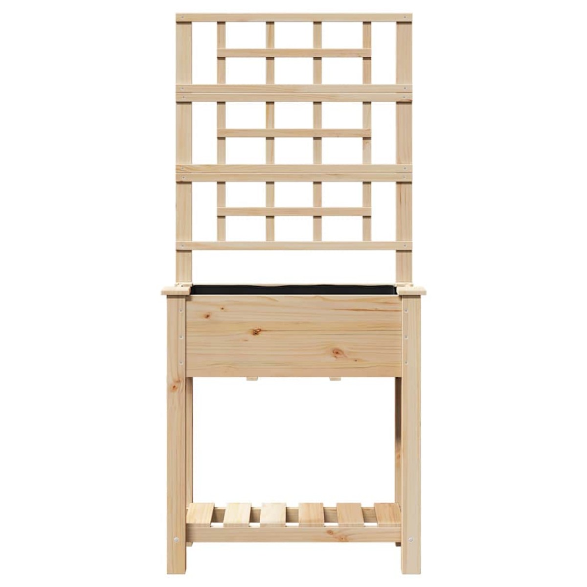 vidaXL Γλάστρα Κήπου Μπεζ 71 x 38 x 152 εκ. Στερεό Ξύλο Πεύκου
