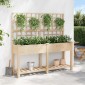vidaXL Γλάστρα Κήπου Μπεζ 161 x 46 x 152,5 εκ. Στερεό Ξύλο Πεύκου