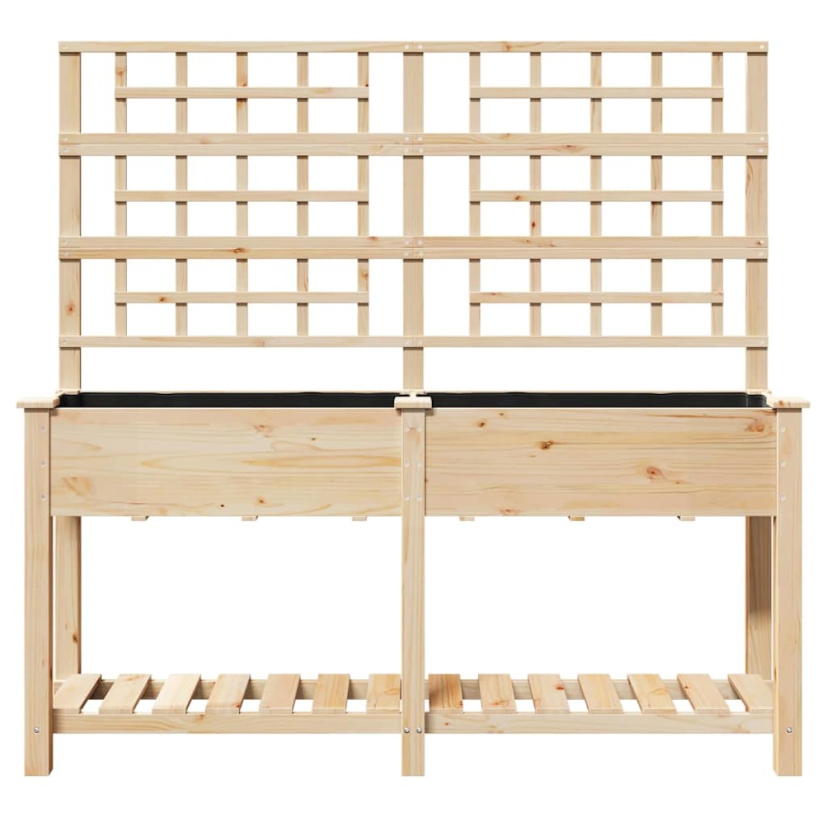 vidaXL Γλάστρα Κήπου Μπεζ 161 x 46 x 152,5 εκ. Στερεό Ξύλο Πεύκου