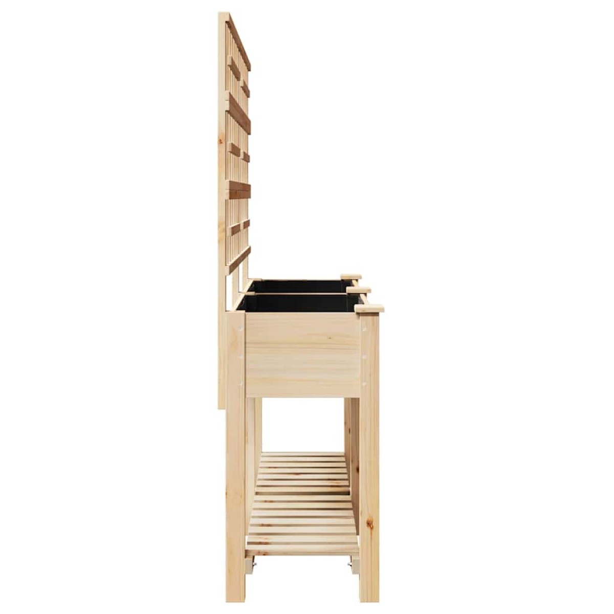 vidaXL Γλάστρα Κήπου Μπεζ 161 x 46 x 152,5 εκ. Στερεό Ξύλο Πεύκου