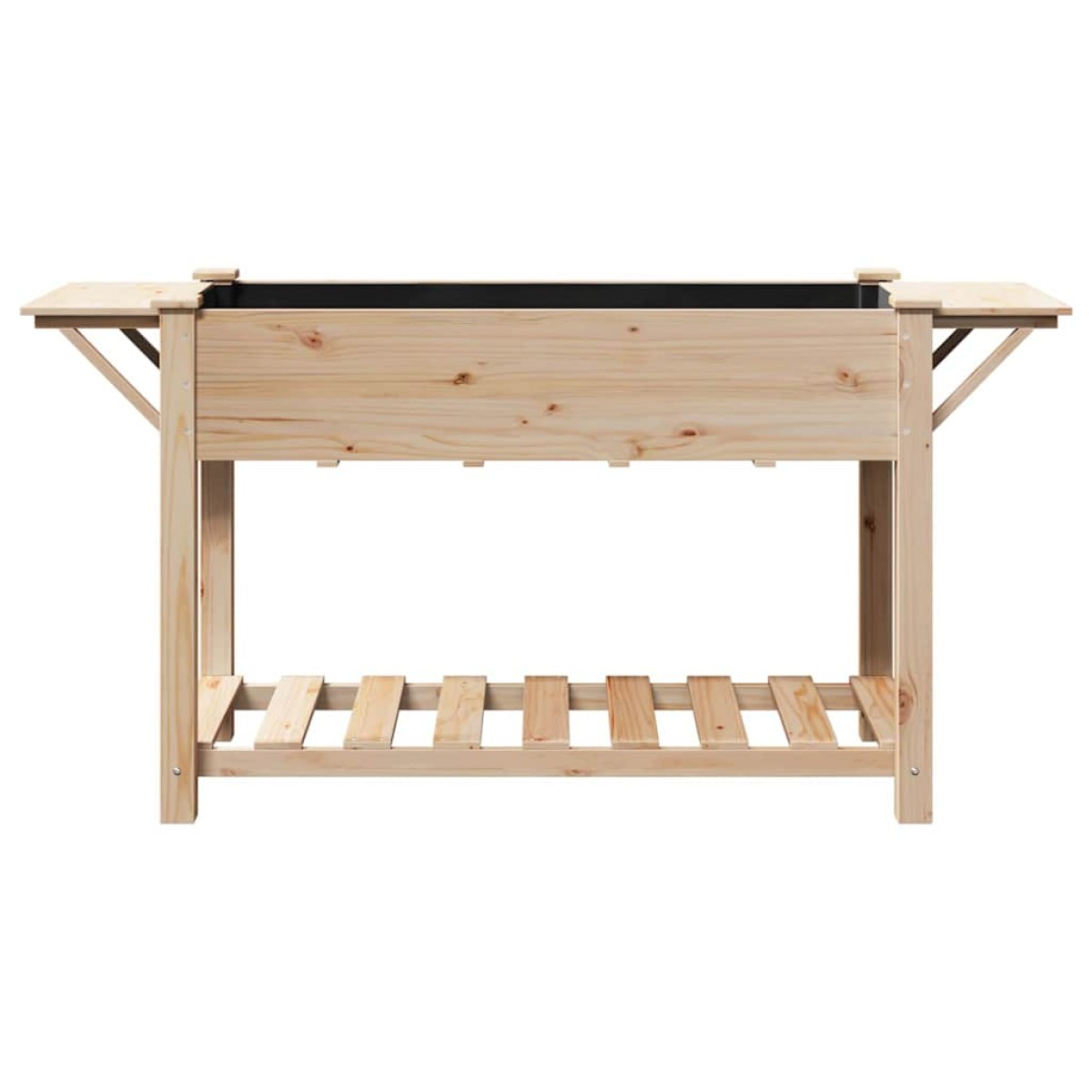 vidaXL Γλάστρα Κήπου Μπεζ 155 x 59 x 76,5 εκ. Στερεό Ξύλο Πεύκου