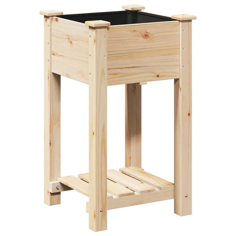 vidaXL Γλάστρα Κήπου Μπεζ 45 x 45 x 76,5 εκ Στερεό Ξύλο Πεύκου