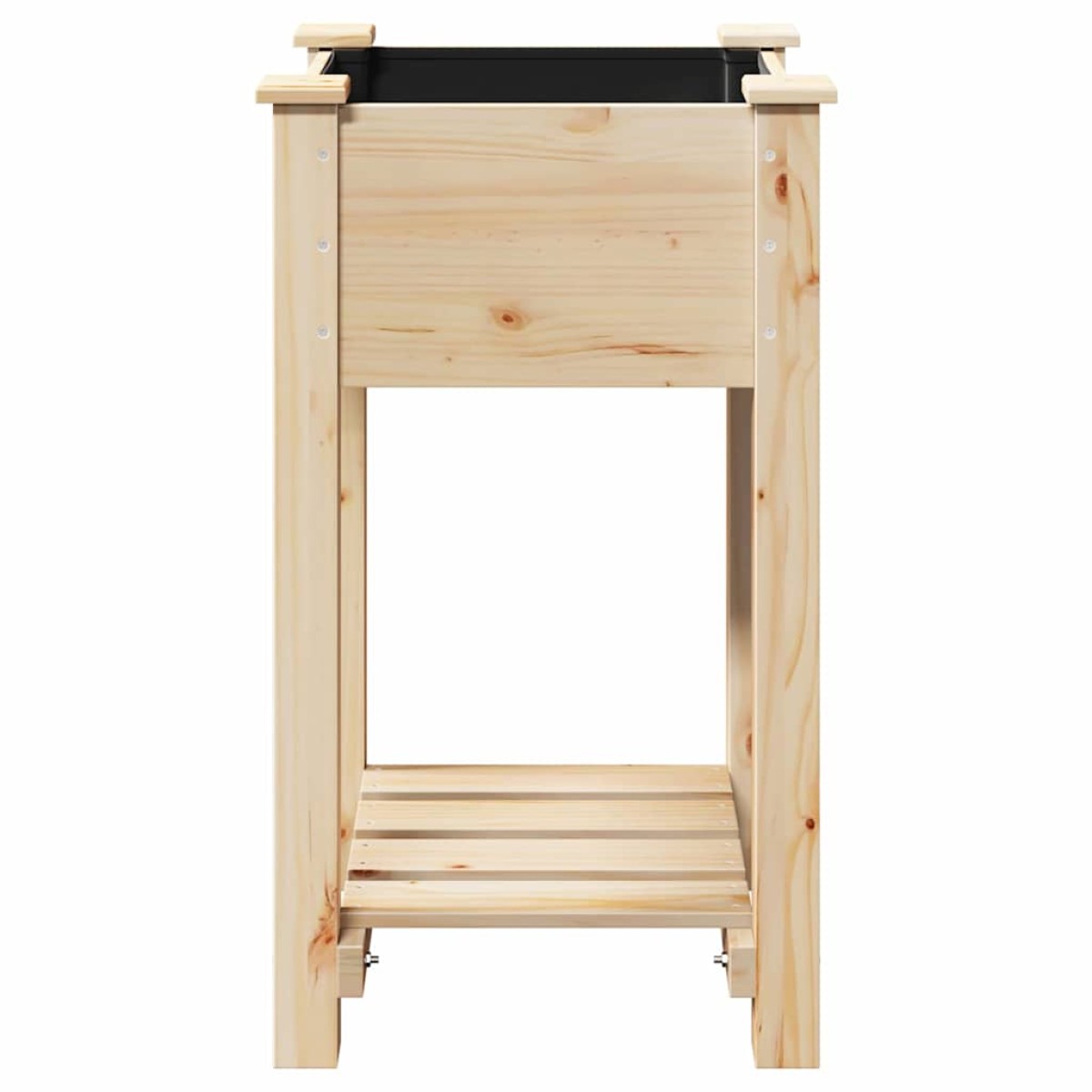 vidaXL Γλάστρα Κήπου Μπεζ 45 x 45 x 76,5 εκ Στερεό Ξύλο Πεύκου