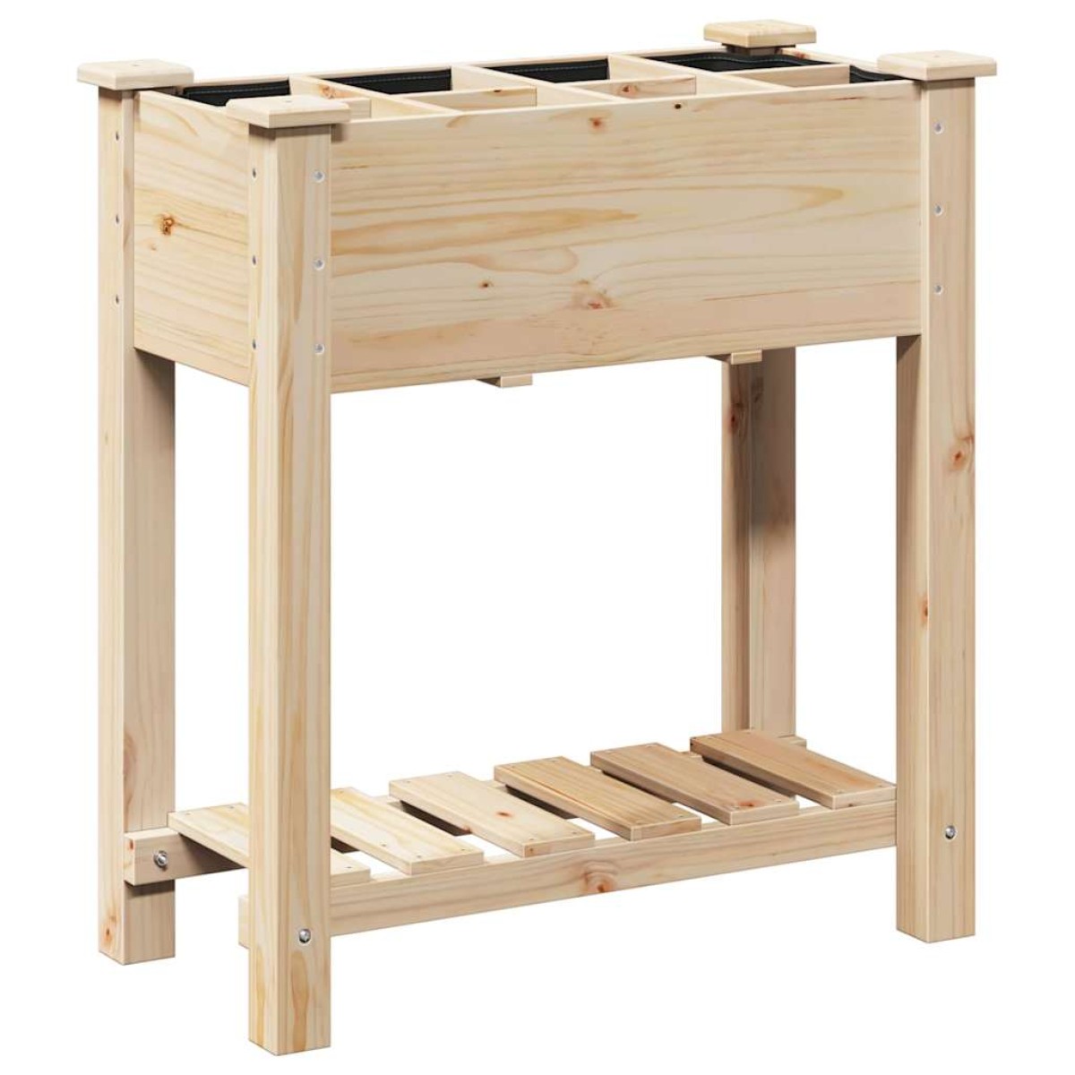vidaXL Γλάστρα Κήπου Μπεζ 71 x 37 x 76,5 εκ Στερεό Ξύλο Πεύκου