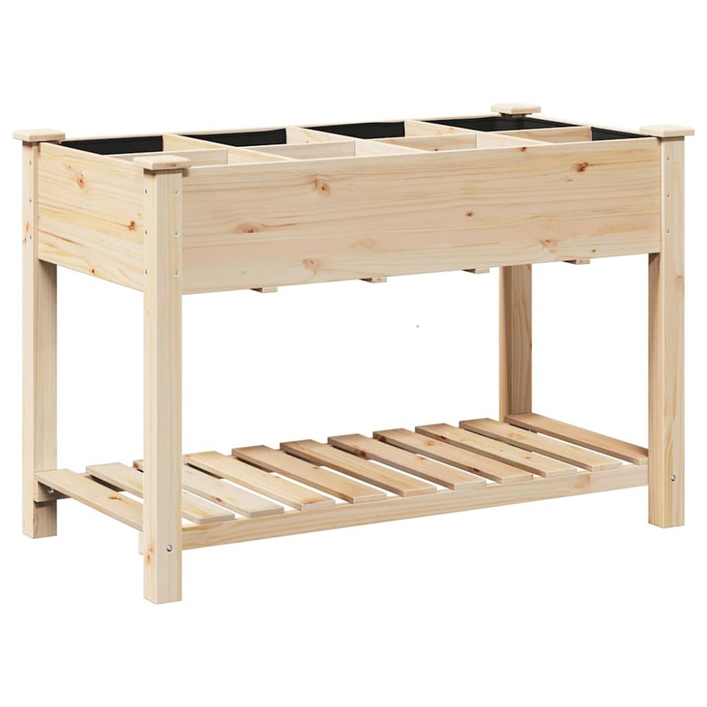 vidaXL Γλάστρα Κήπου Μπεζ 115 x 59 x 76,5 εκ Στερεό Ξύλο Πεύκου