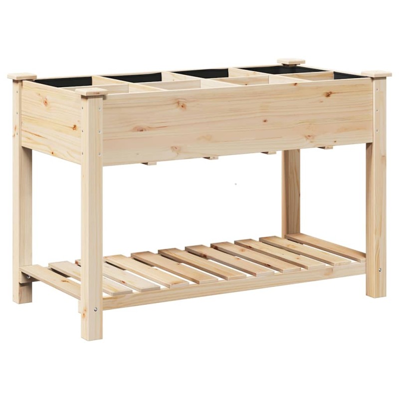 vidaXL Γλάστρα Κήπου Μπεζ 115 x 59 x 76,5 εκ Στερεό Ξύλο Πεύκου