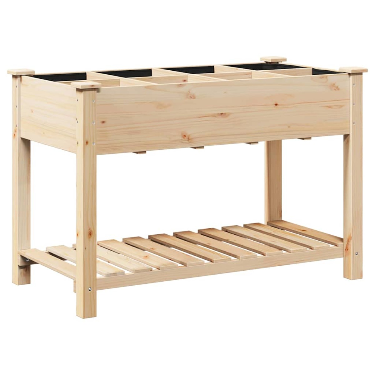 vidaXL Γλάστρα Κήπου Μπεζ 115 x 59 x 76,5 εκ Στερεό Ξύλο Πεύκου