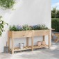 vidaXL Γλάστρα Κήπου Μπεζ 161,5 x 45 x 76,5 εκ. Στερεό Ξύλο Πεύκου