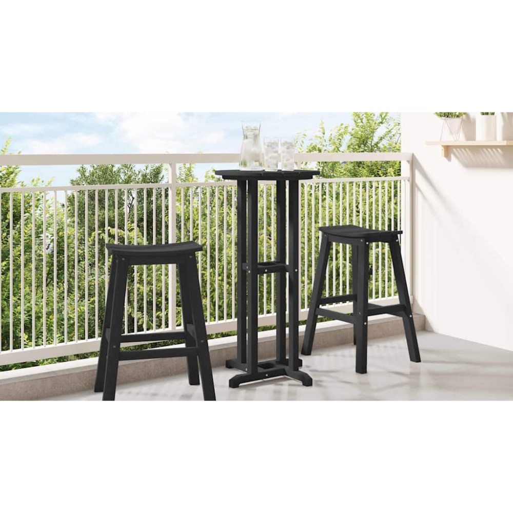 vidaXL Τραπέζι μπαρ Μαύρο 55 x 55 x 107 cm Πολυαιθυλένιο