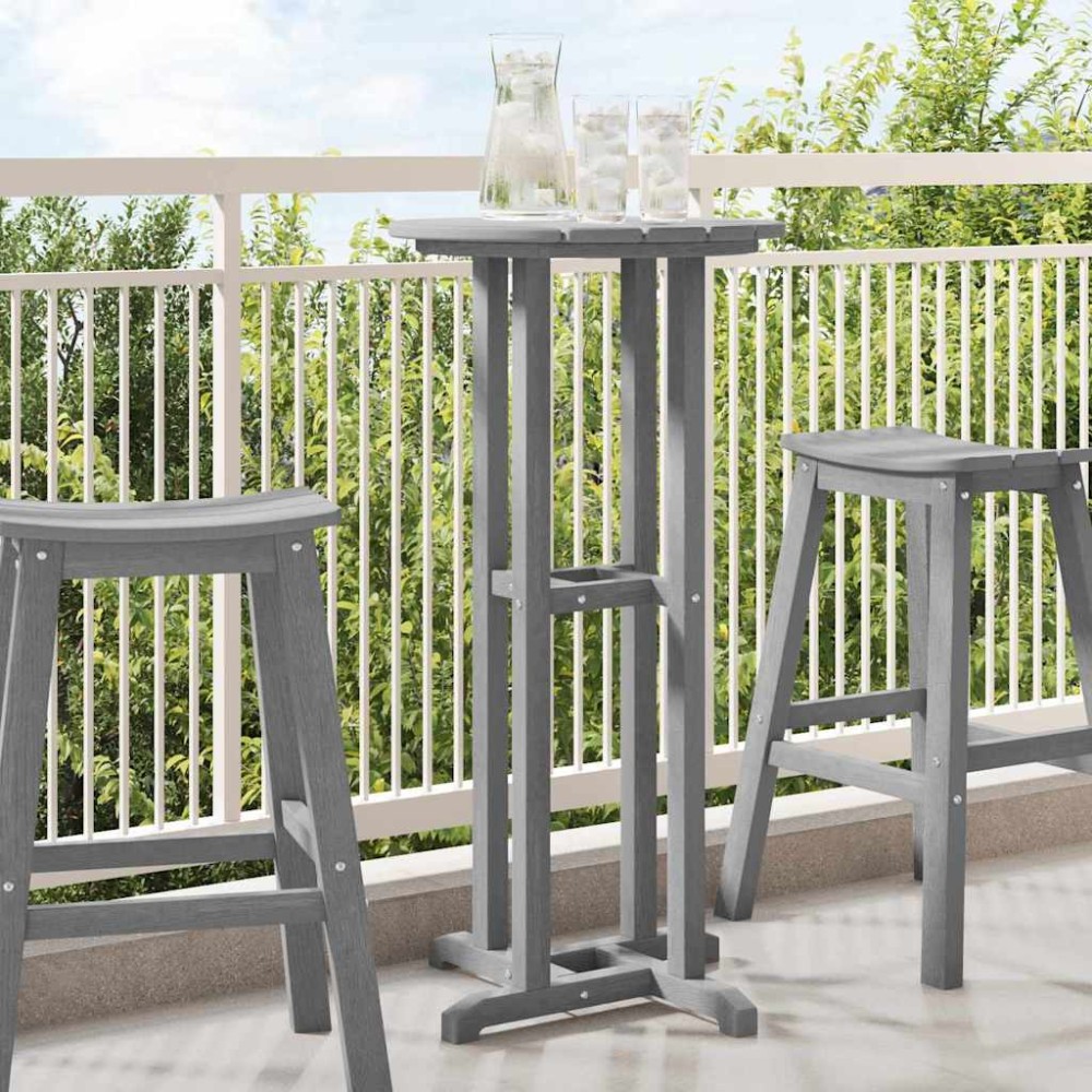 vidaXL Τραπέζι μπαρ Ανοιχτό γκρι 55 x 55 x 107 cm Πολυαιθυλένιο