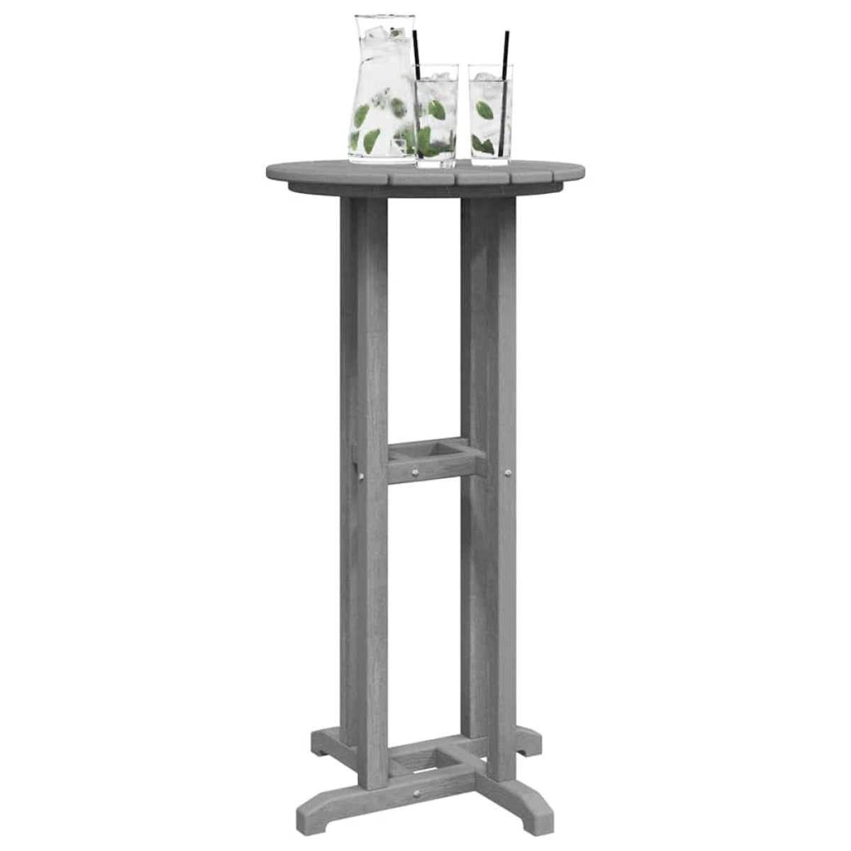 vidaXL Τραπέζι μπαρ Ανοιχτό γκρι 55 x 55 x 107 cm Πολυαιθυλένιο
