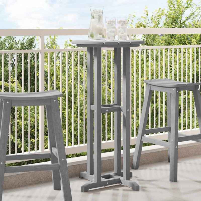 vidaXL Τραπέζι μπαρ Ανοιχτό γκρι 55 x 55 x 107 cm Πολυαιθυλένιο