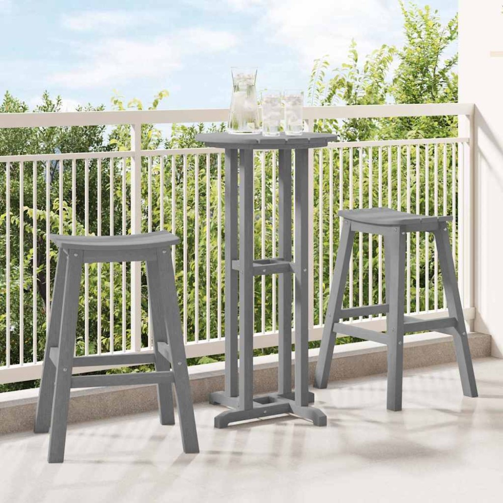 vidaXL Μπαρ σκαμπό 2 τμχ. Ανοιχτό γκρι 52 x 43 x 73,5 εκ HDPE