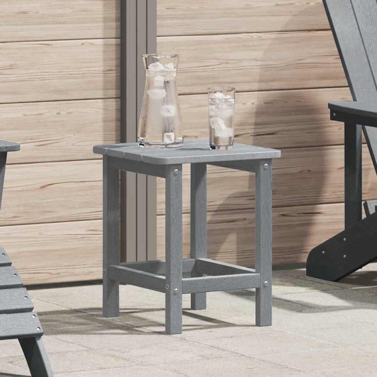 vidaXL Τραπεζάκι Πλευράς Ανοιχτό γκρι 38 x 38 x 46 εκ. Πολυαιθυλένιο