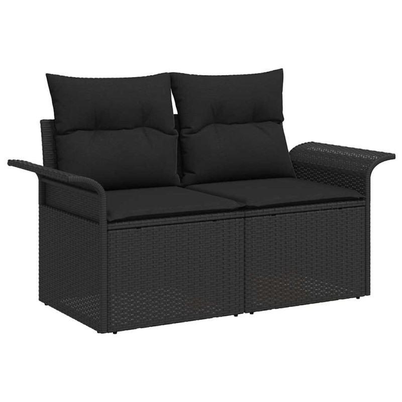 vidaXL Καναπές Κήπου Μαύρο 141 x 62 x 69 εκ. συνθετικό ρατάν