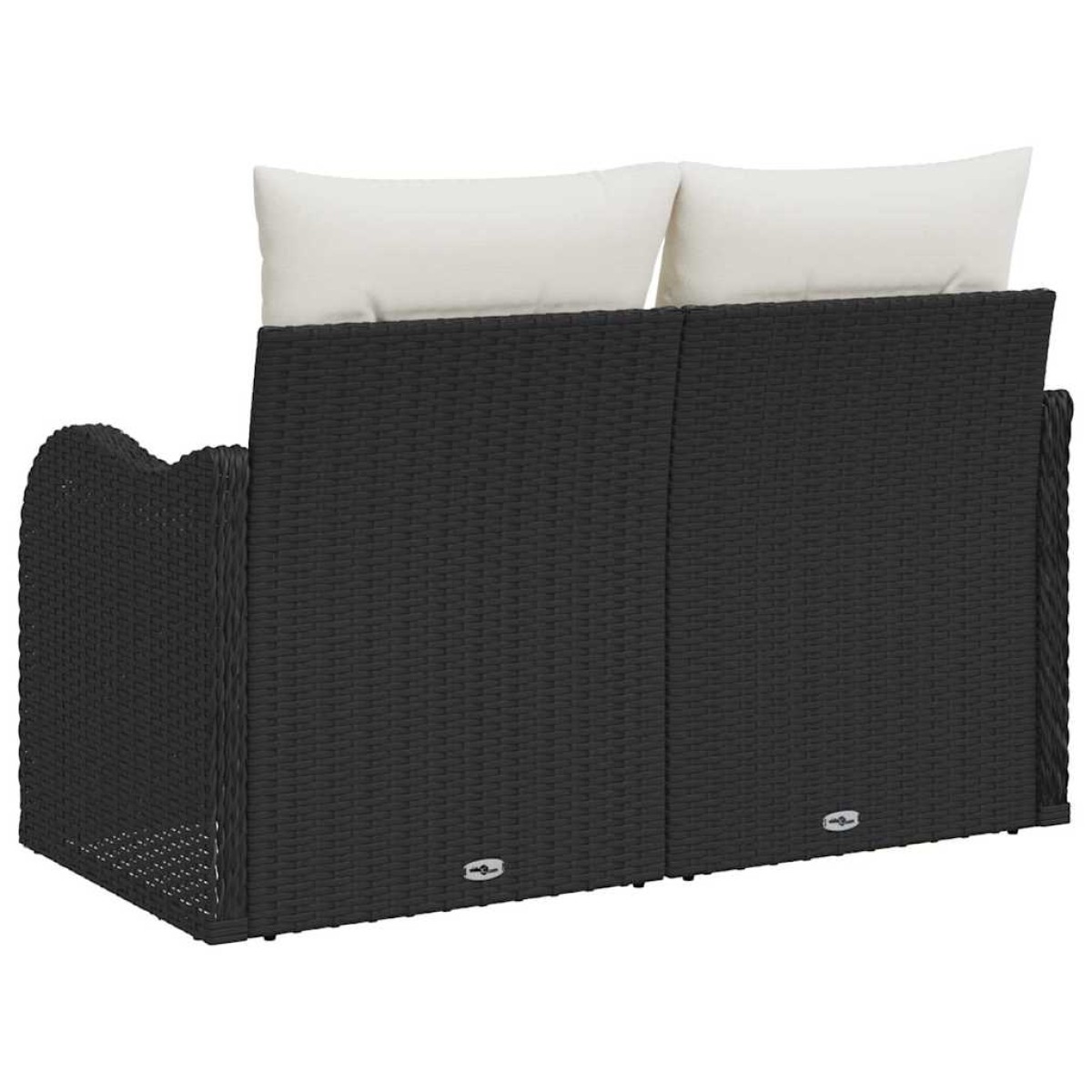 vidaXL Καναπές Κήπου με μαξιλάρι Μαύρο 121 x 62 x 69εκ συνθετικό ρατάν