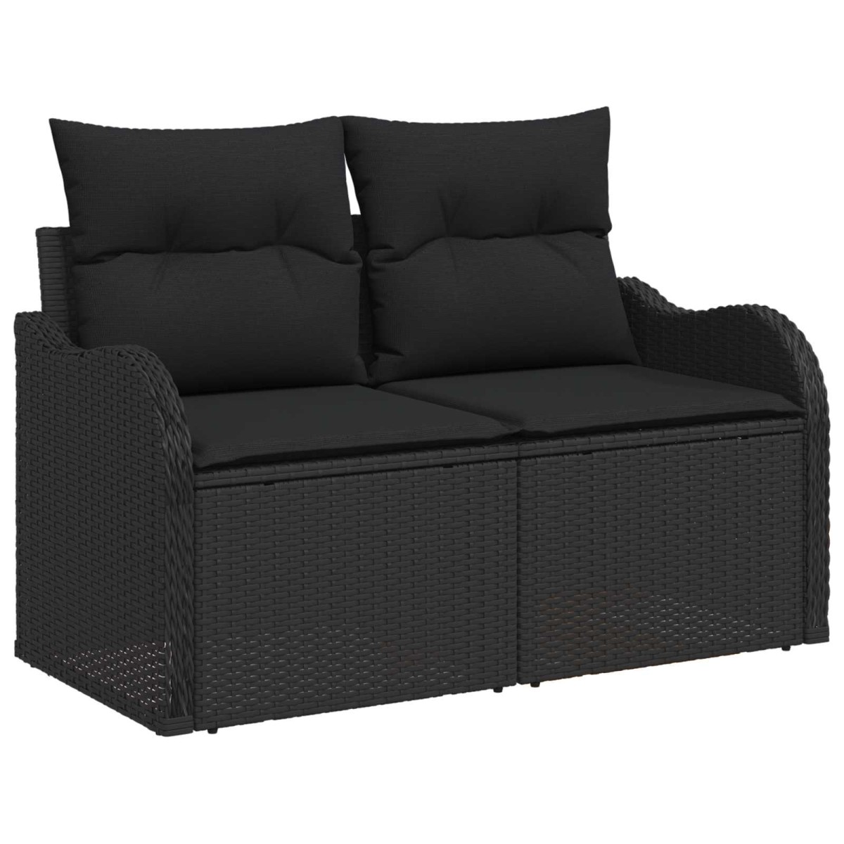 vidaXL Καναπές Κήπου με μαξιλάρι Μαύρο 121 x 62 x 69εκ συνθετικό ρατάν