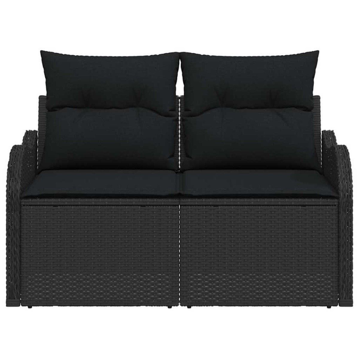 vidaXL Καναπές Κήπου με μαξιλάρι Μαύρο 121 x 62 x 69εκ συνθετικό ρατάν