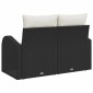 vidaXL Καναπές Κήπου με μαξιλάρι Μαύρο 124 x 62 x 69cm συνθετικό ρατάν