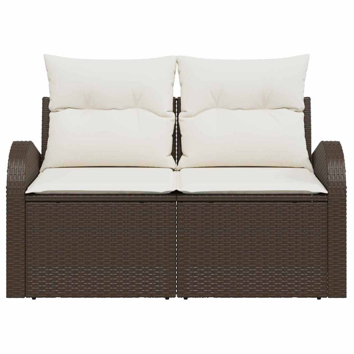 vidaXL Καναπές Κήπου με μαξιλάρι Καφέ 124 x 62 x 69cm συνθετικό ρατάν