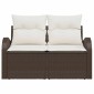 vidaXL Καναπές Κήπου με μαξιλάρι Καφέ 124 x 62 x 69cm συνθετικό ρατάν