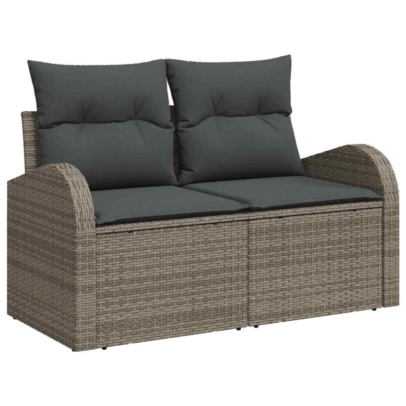 vidaXL Καναπές Κήπου με μαξιλάρι Γκρι 124 x 62 x 69cm συνθετικό ρατάν